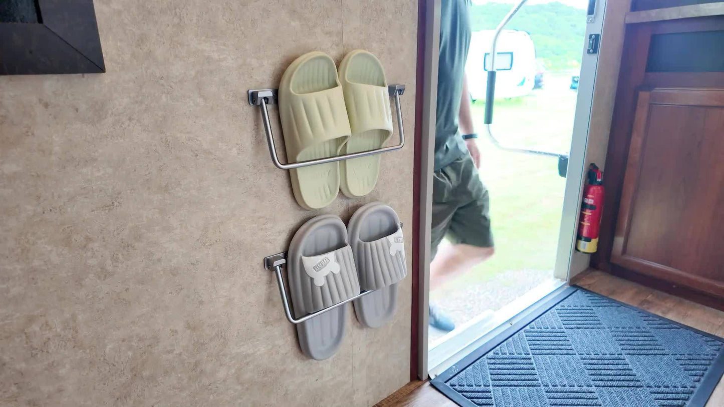 4 Packs-RV Shoe Storage Solution- Aluminum Camper Shoe Rack, Wall-Mounted Organizer Shelf, Efficient Space-Saving Holder For Various Footwear, Essential Accessories For Travel Trailers